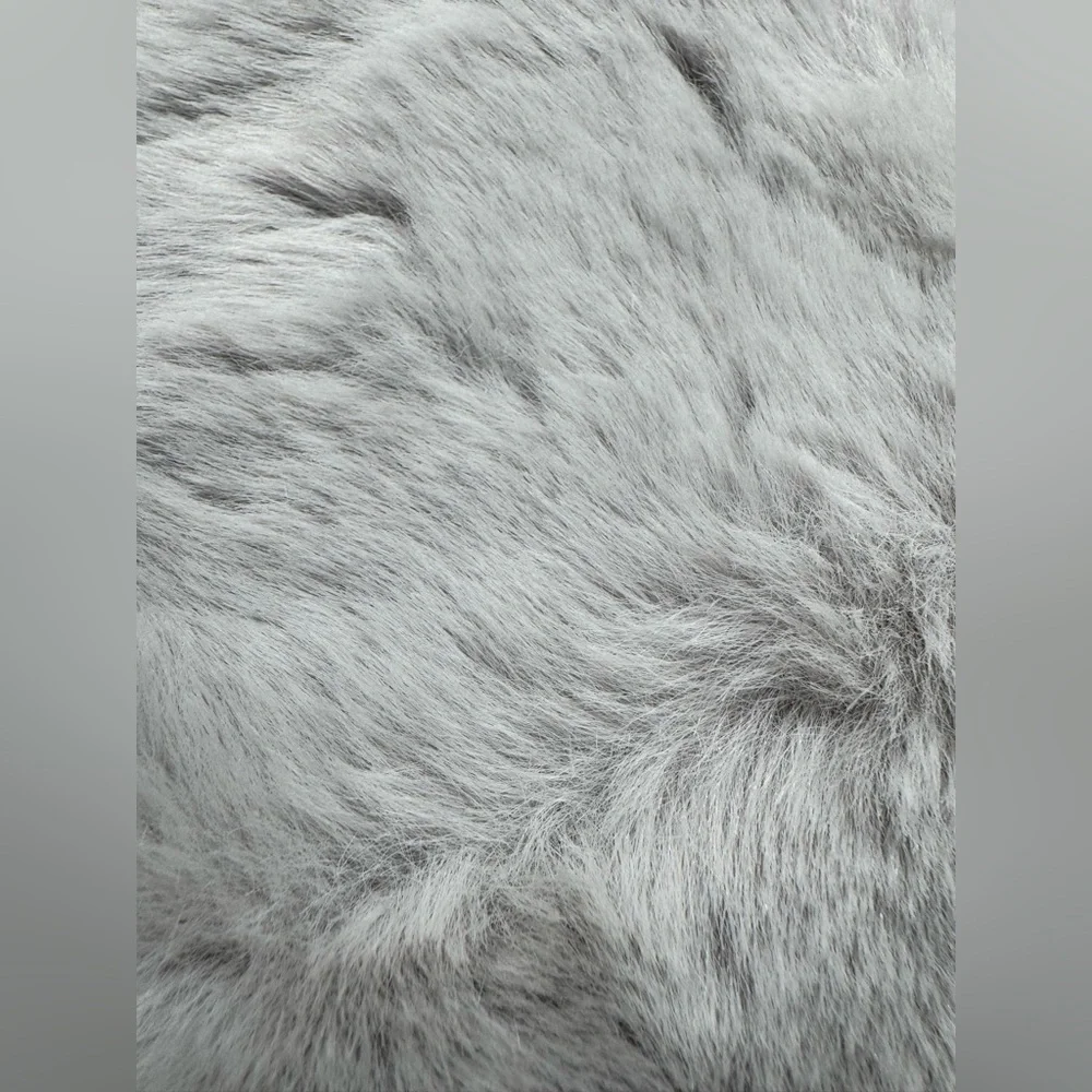 New Fuzzy Faux Fur Gray Winter Rabbit Bunny Ears Crossbody Shoulder Purse Bag